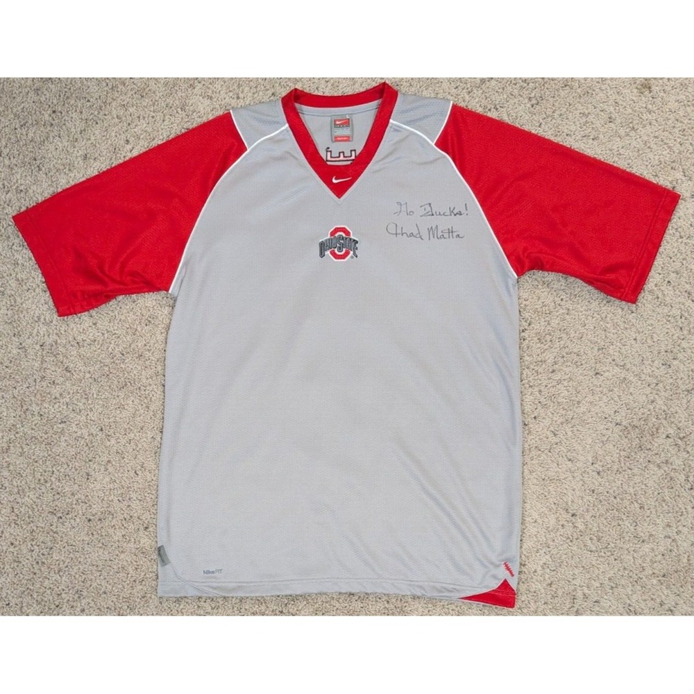 Ohio State Buckeyes Jersey Mens Large Nike Basketball Shooting Shirt Signed Y2K